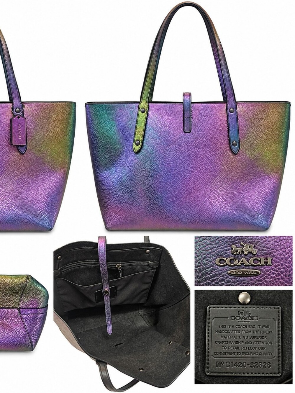 Coach Iridescent Leather Market Tote - Picture 2 of 2